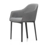 Vitra - Softshell Armchair, basic dark / Plano (sierragrau / nero), Filzgleiter