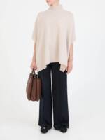 Woll-Cashmere-Poncho Beige