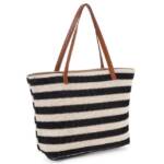 ZEUOPQ Strandtasche Damen-Strohstrandtasche Stroh Strandtasche Große Damen Meer Tasche (mit Reißverschluss Lässige Umhängetasche Sommer Strand Handtasche, 1-tlg., mit Viel Platz Geflochten Stilvoll Praktisch Design), Korbtasche Schultertasche Einkaufstasche für Reise Urlaub Freizeit