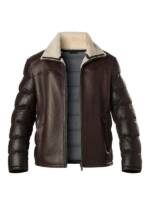 bugatti Herren Lederjacke braun Nappaleder unifarben