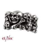 etNox Fingerring Totenkopf Ring Edelstahl etNox "Skulls"