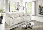 freiraum Big-Sofa Phebe, 7 Kissen, Daune, Bezug creme - 286x90x141cm (BxHxT)