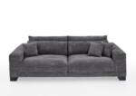 freiraum Big-Sofa Phebe, 7 Kissen, Daune, Bezug dunkelgrau - 286x90x141cm (BxHxT)