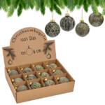 matches21 HOME & HOBBY Christbaumschmuck Glas Christbaum-Kugeln 12er Set Christbaum-Schmuck grün gold (12-tlg), Ø 6 cm Weihnachtsbaum-Schmuck als Weihnachten Baum-Schmuck