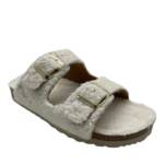 thies Sneakers - thies 1856 ® Eco Teddy Sandal vegan off white (W/X - Gr. 39 (EU) - in Creme - für Damen