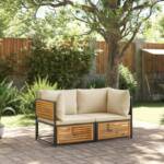 2-tlg. Garten-Sofa-Set mit Kissen Massivholz Akazie