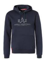 ALPHA INDUSTRIES Herren Hoodie blau Baumwolle unifarben