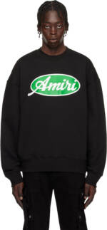 AMIRI Black 'Amiri' Oval Oversized Sweatshirt