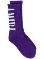 AMIRI intarsia-knit logo socks - Violett