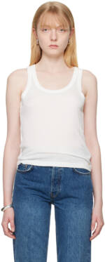 ANINE BING Off-White Brine Tank Top