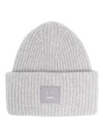 Acne Studios Beanie mit Logo-Applikation - Grau