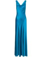 Alberta Ferretti Abendkleid Wasserfallausschnitt - Blau