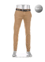 Alberto Herren Chino beige Baumwolle Slim Fit