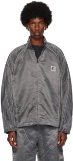 Alexander Wang Gray Oversized Piped Track Jacket