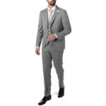 BALDESSARINI Herren Anzug grau Schurwolle Slim Fit