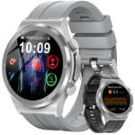 BANLVS Smartwatch Herren mit Elektrokardiogramm Blutzuckerfunktion Smartwatch (3.53 cm/1.39 Zoll, High-Definition-Display) IP68 Wasserdichter Armbanduhr, mit austauschbaren Riemen, mit nicht-invasiver Blutzuckermessung, mit Schlaf/Herzfrequenz/Spo2/Message/EKG + PPG Dual-Technologie