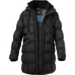 BOSS Orange Herren Parka schwarz Mikrofaser unifarben