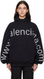 Balenciaga Black 'Bal.com' Hoodie