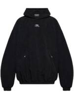 Balenciaga Hoodie mit Logo-Stickerei - Schwarz