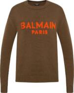 Balmain - Balmain Wool Logo Sweater - Größe XL - braun