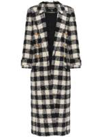 Balmain Doppelreihiger Tweed-Mantel - Schwarz