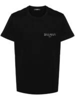 Balmain - Logo-Appliqué Cotton T-Shirt - Größe XL - schwarz