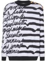 Balmain Pullover mit Love Letter-Intarsie - Weiß