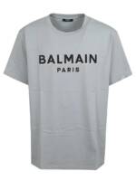 Balmain - Regular Fit Cotton T-Shirt With Contour Print - Größe L - grau