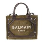 Balmain Shopper - B-Army Shopper Small-Suede Leather&Logo - Gr. unisize - in Grün - für Damen