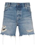 Balmain Shorts mit Logo-Stickerei - Blau