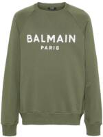 Balmain Sweatshirt mit Logo-Print - Grün