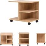 Beistelltisch mit Rollen 50×35×42 cm Eichenbraun - Bücherregale & Bücherschränke - Braun - The Living Store