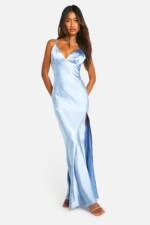 Brautjungfern Satin-Maxikleid - Blue - 38, Blue