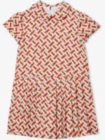 Burberry Kids Seidenkleid mit Monogramm-Print - Rot