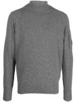 C.P. Company Rollkragenpullover mit Logo-Schild - Grau