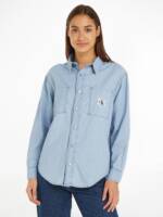 Calvin Klein Jeans Jeansbluse "OVERSIZED LS DENIM SHIRT", mit Logopatch