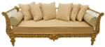 Casa Padrino Sofa Luxus Barock Sofa Gold 212 x 87 x H. 77 cm - Handgeschmiedetes Schmiedeeisen Sofa mit Kissen - Wohnzimmer Sofa - Garten Sofa - Terrassen Sofa - Barock Möbel