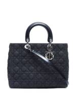 Christian Dior Pre-Owned Große Cannage Lady Dior Handtasche - Schwarz