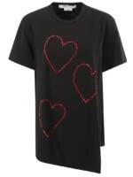 Comme des Garcons - Heart Motif Crew Neck T-Shirt - Größe M - schwarz