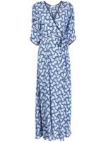 DVF Diane von Furstenberg Maxikleid mit V-Ausschnitt - Blau