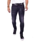 Denim Distriqt Skinny-fit-Jeans Basic Herren Slim Fit Jeans mit stretch Schwarz 1072 W36/L32