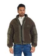 Denim Distriqt Winterjacke Herren Teddy Jacke Winterjacke Grün M