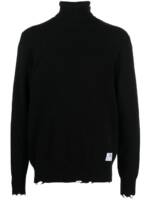 Department 5 Rollkragenpullover in Distressed-Optik - Schwarz