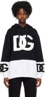 Dolce&Gabbana Black & White Appliqué Hoodie