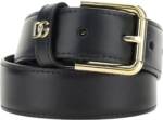 Dolce&Gabbana Gürtel - Dolce & Gabbana Leather Logo Belt - Gr. 80 - in Schwarz - für Damen