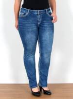 ESRA Straight-Jeans FG11 Straight Fit Jeans Damen High Waist Hose mit weißer Naht bis Plus Size, Straight Jeans Hose Stretch hohe Leibhöhe dicke Naht bis Große Größe, Gerade Schnitt Jeanshose Hoch Bund Kontrastnähte bis Übergröße, Regular Jeans High Waist Hose Damen Jeans Straight mit dicken Nähten, Jeans Damen Jeans Hose Damen Hose, High Waist Jeans Damen High Waist, Damen Jeans Stretch Hose Damen, Damen Jeans Straight Damen Jeans, Hose Straight Leg Jeans Straight Fit Hose