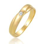 Elli Ringe - Ring Wickelring Solitär Diamant (0.03 ct.) 585 Gel - Gr. 52 MM - in Gold - für Damen