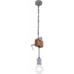 Etc-shop - Hängeleuchte Holz Esstisch Lampe Küche hängend Retro Deckenleuchte Vintage Pendelleuchte 1 flammig, Schraubzwinge Metall verzinkt, E27,