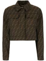 FENDI Cropped-Jacke mit FF-Motiv - Braun