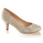 Fabulicious Sale DORIS-06 Fabulicious Damen Plateau Kitten Heel Pumps haut Glitter High-Heel-Stiefel